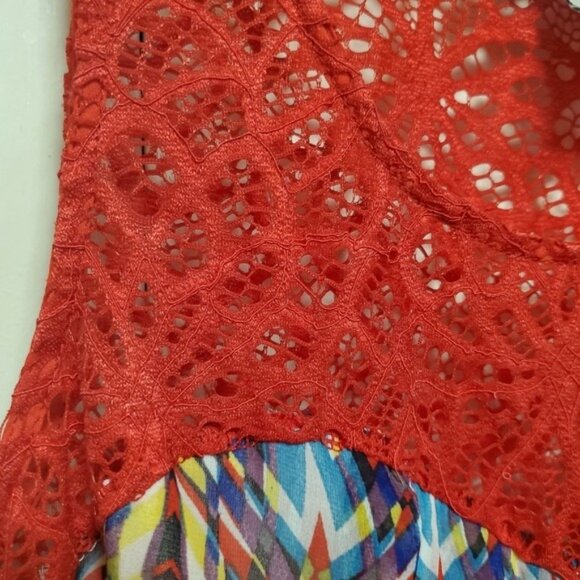 Funky Dress Crochet Net Neckline Art to Wear Fit and Flare L - Picture 11 of 11